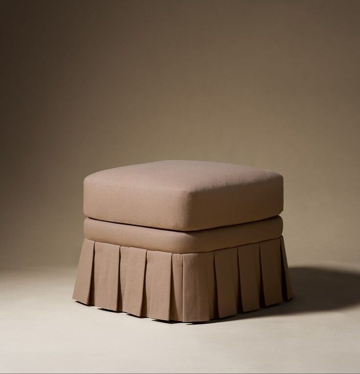 Box pleat ottoman with cushion